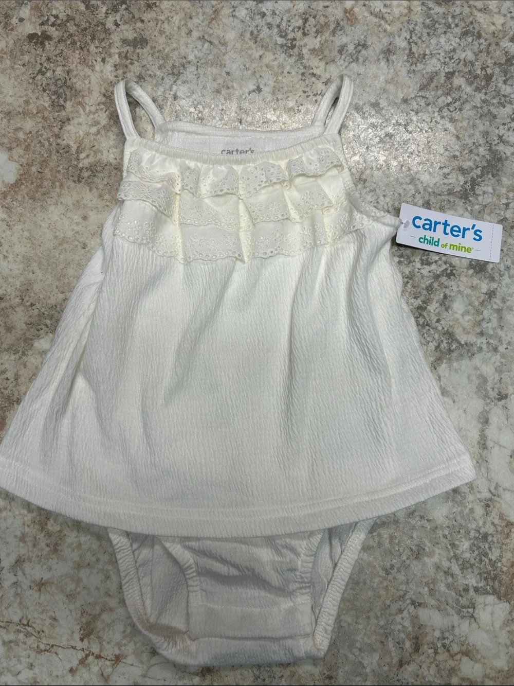 Carter's Cream Ruffle Tank Onesie